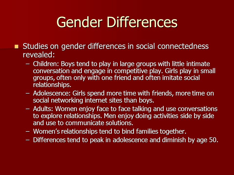 Gender differences family